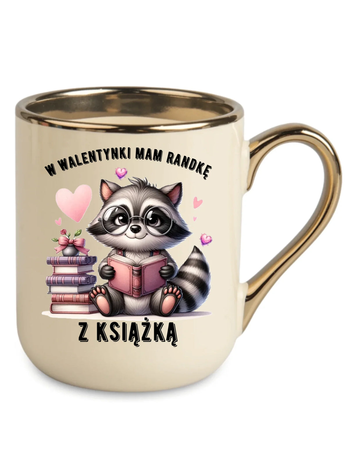 Kubek elegant na Walentynki dla mola książkowego – Mam randkę z książką W20