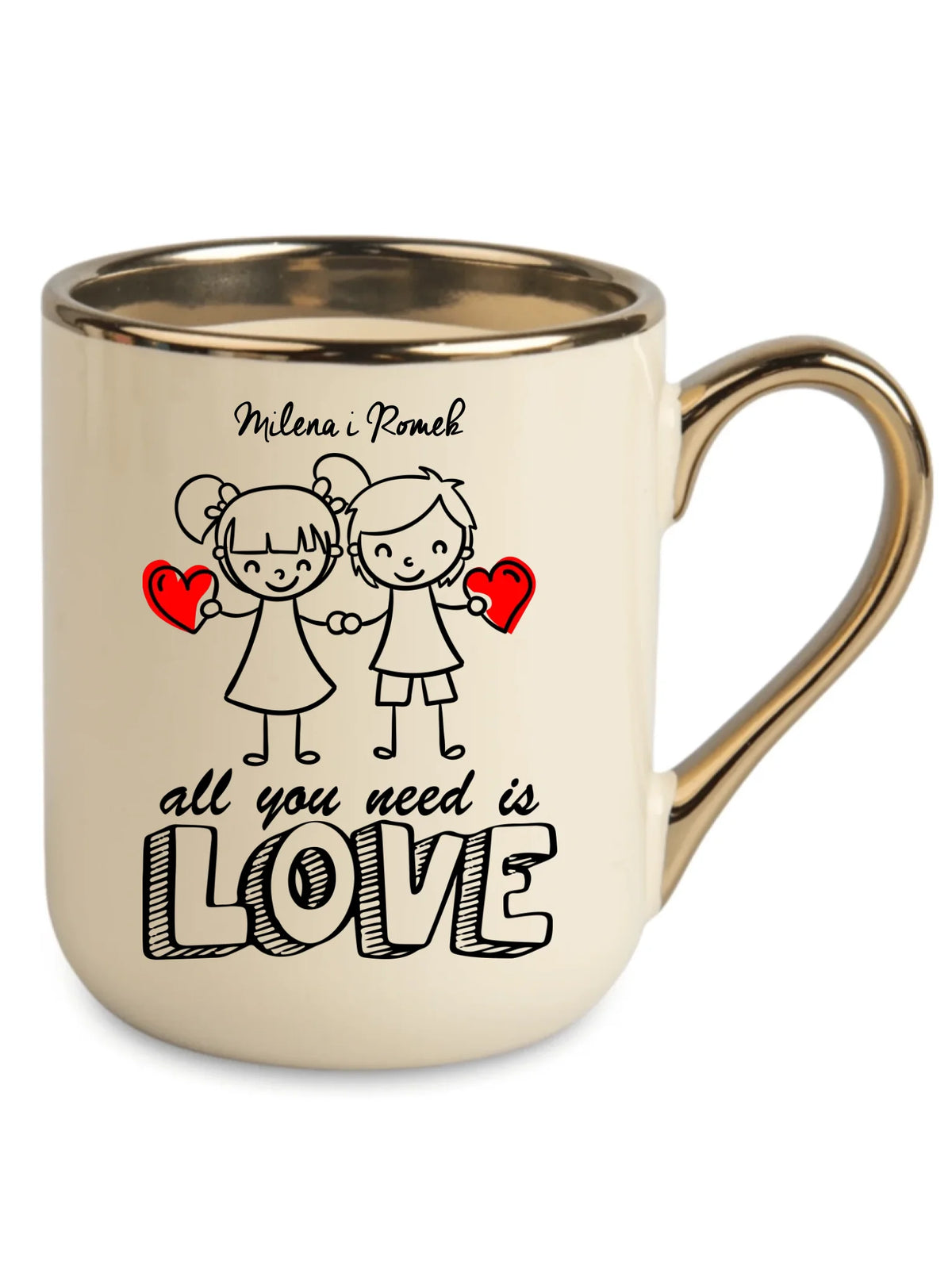 Kubek elegant dla par - All You need is love - personalizowany W13