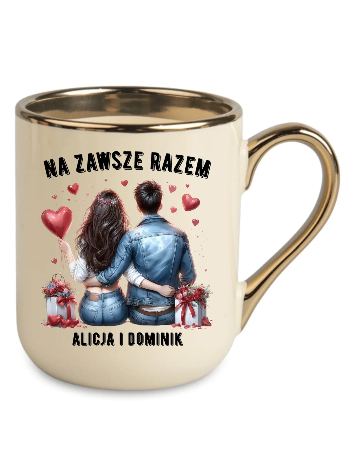 Kubek elegant dla par - Na zawsze razem - personalizowany W07