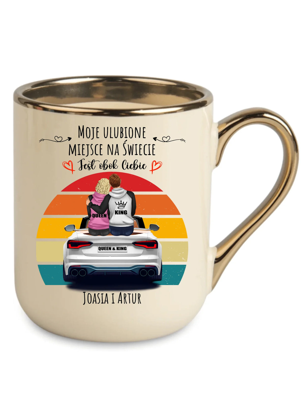 Kubek elegant dla par - Moje ulubione miejsce - personalizowany W06