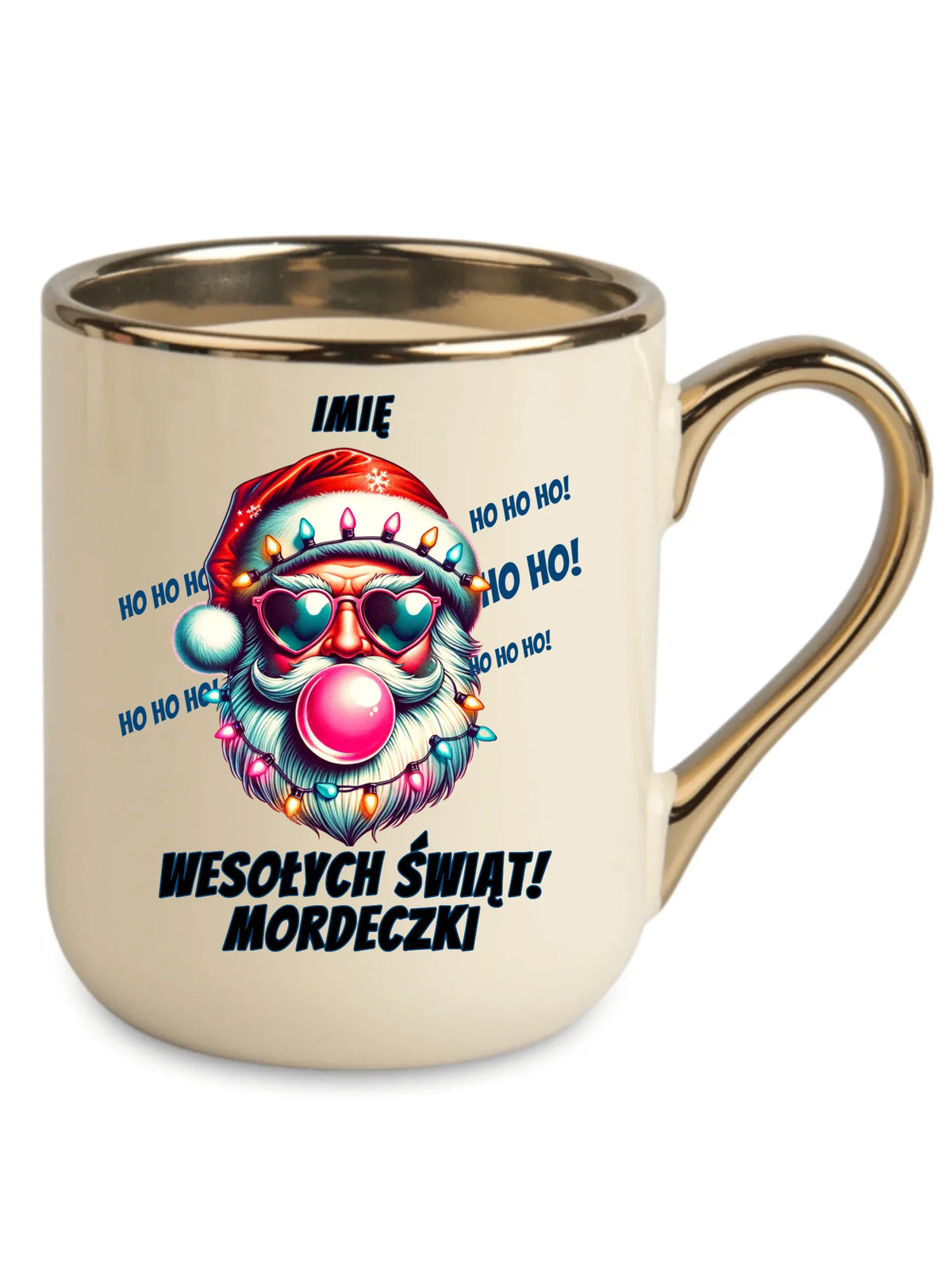 Kubek elegant świąteczny - Mikołaj Wesołych Świąt Mordeczki - personalizowany BN17