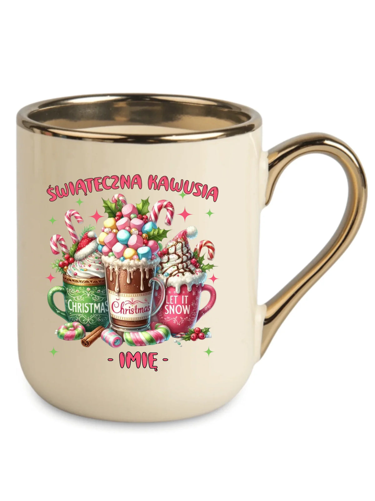 Kubek elegant świąteczny - Świąteczna kawusia - personalizowany BN29