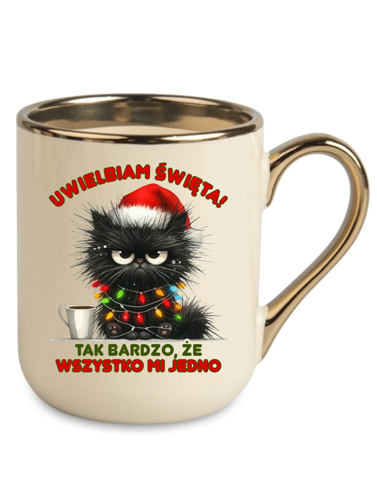 Kubek elegant świąteczny - Kot Maruda Wszystko mi jedno BN35