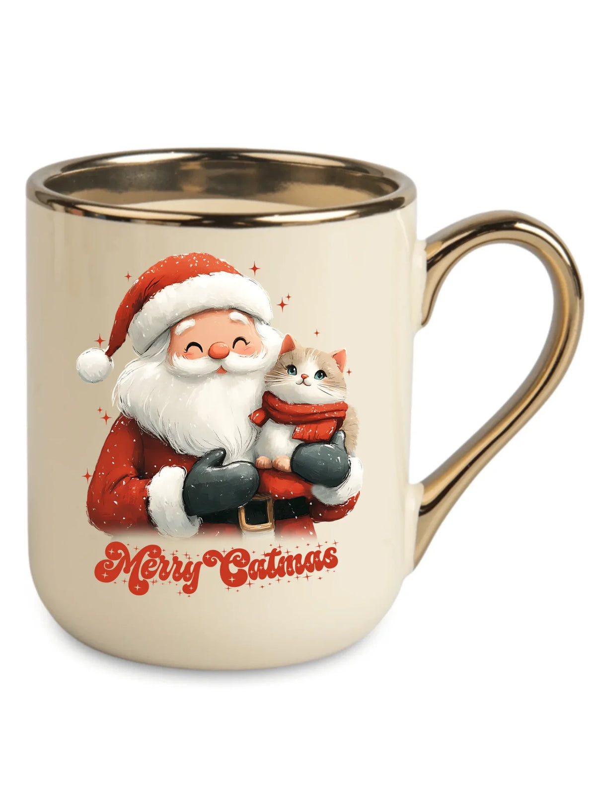Kubek elegant świąteczny - prezent dla kociary - Merry Catmas BN38