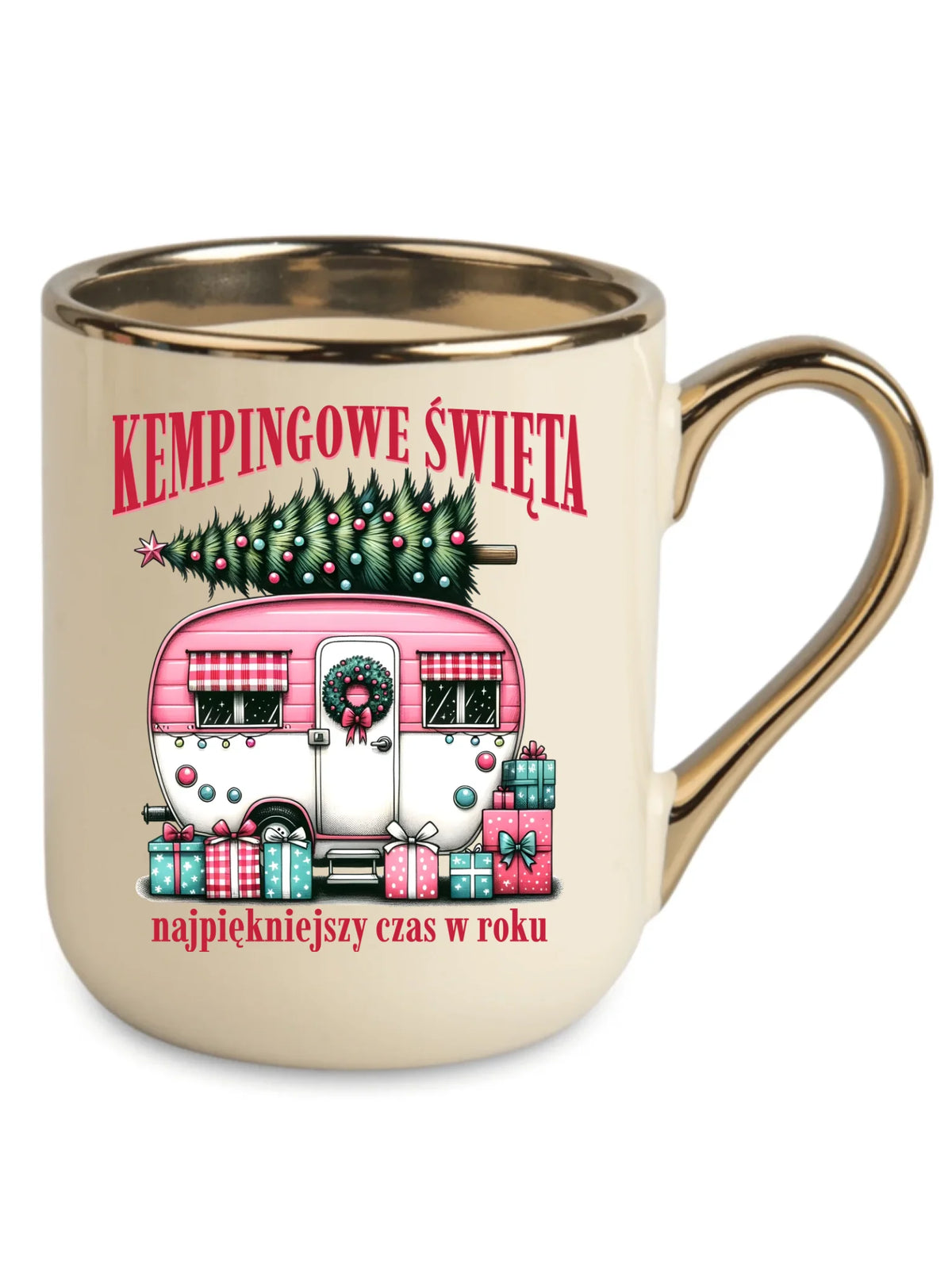 Kubek elegant świąteczny - Kamper Kempingowe Święta BN40