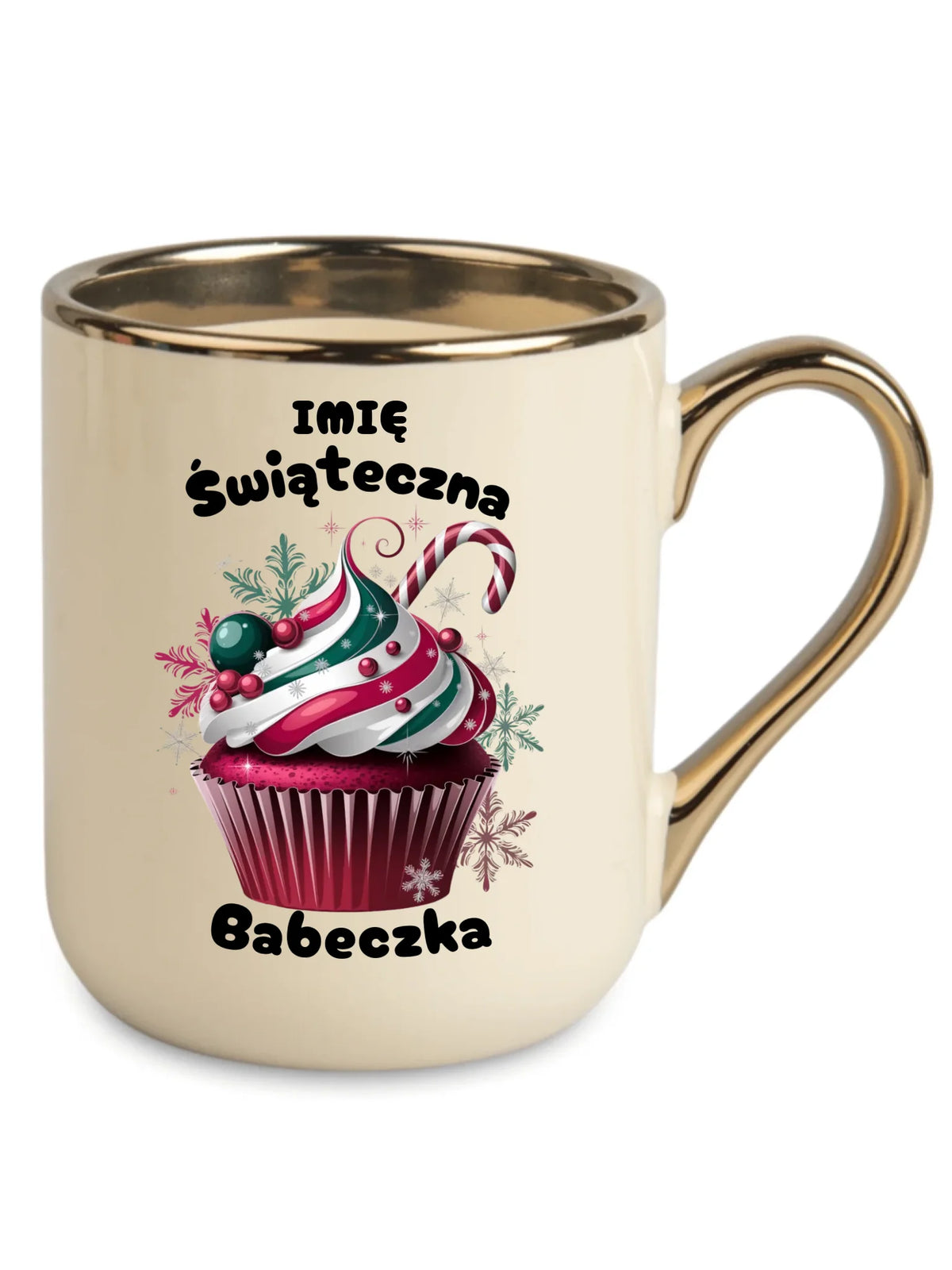 Kubek elegant na święta - Świąteczna babeczka - personalizowany BN30