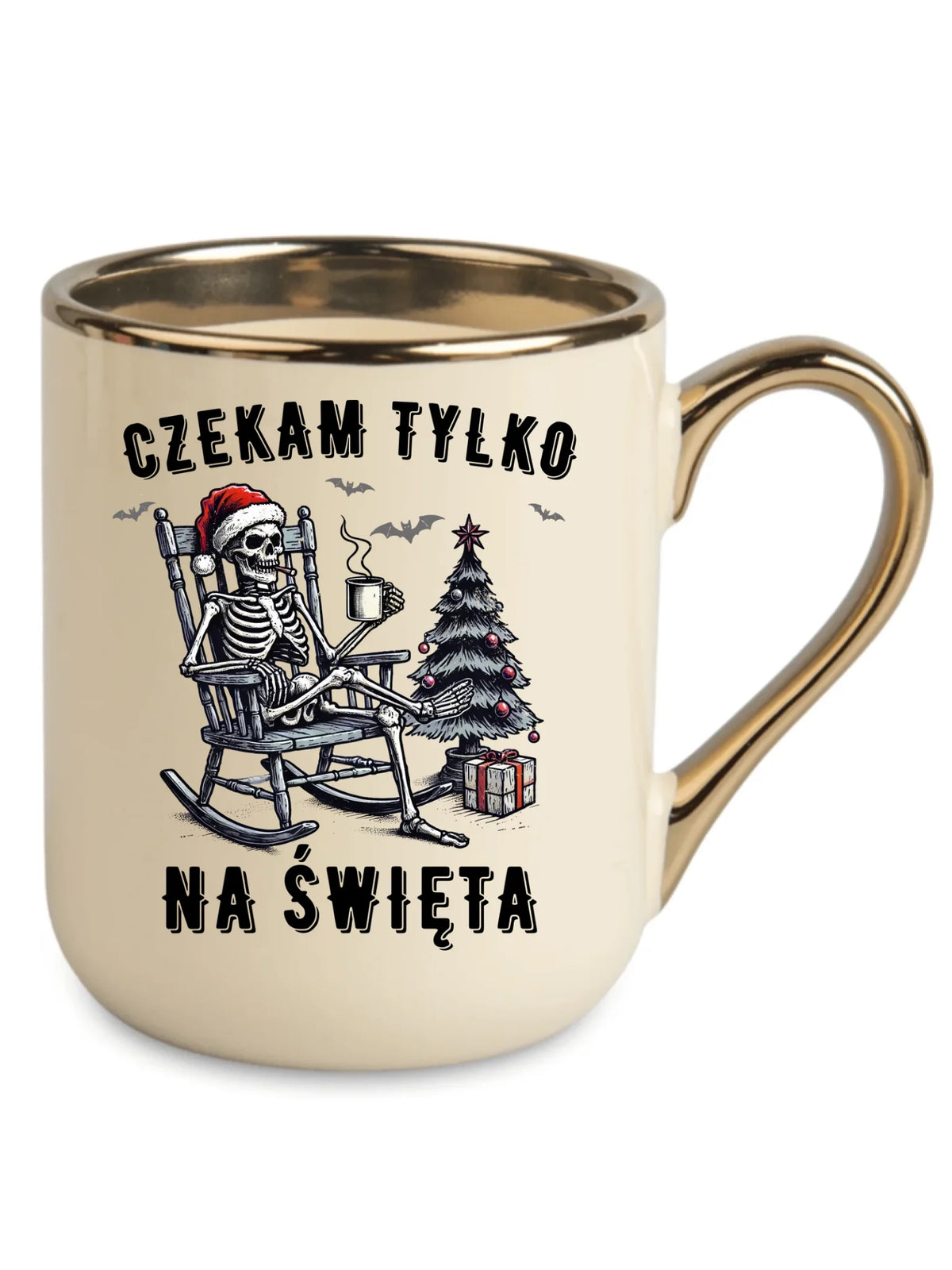 Kubek elegant świąteczny - Czekam tylko na święta BN56