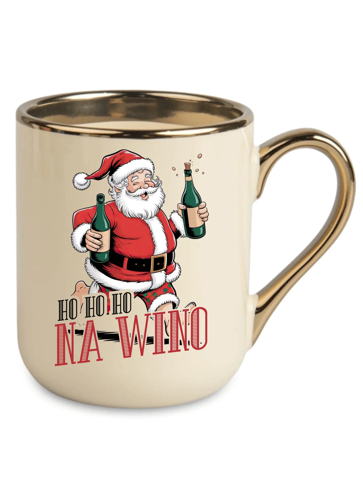 Kubek elegant świąteczny - Mikołaj Ho ho ho na wino BN61