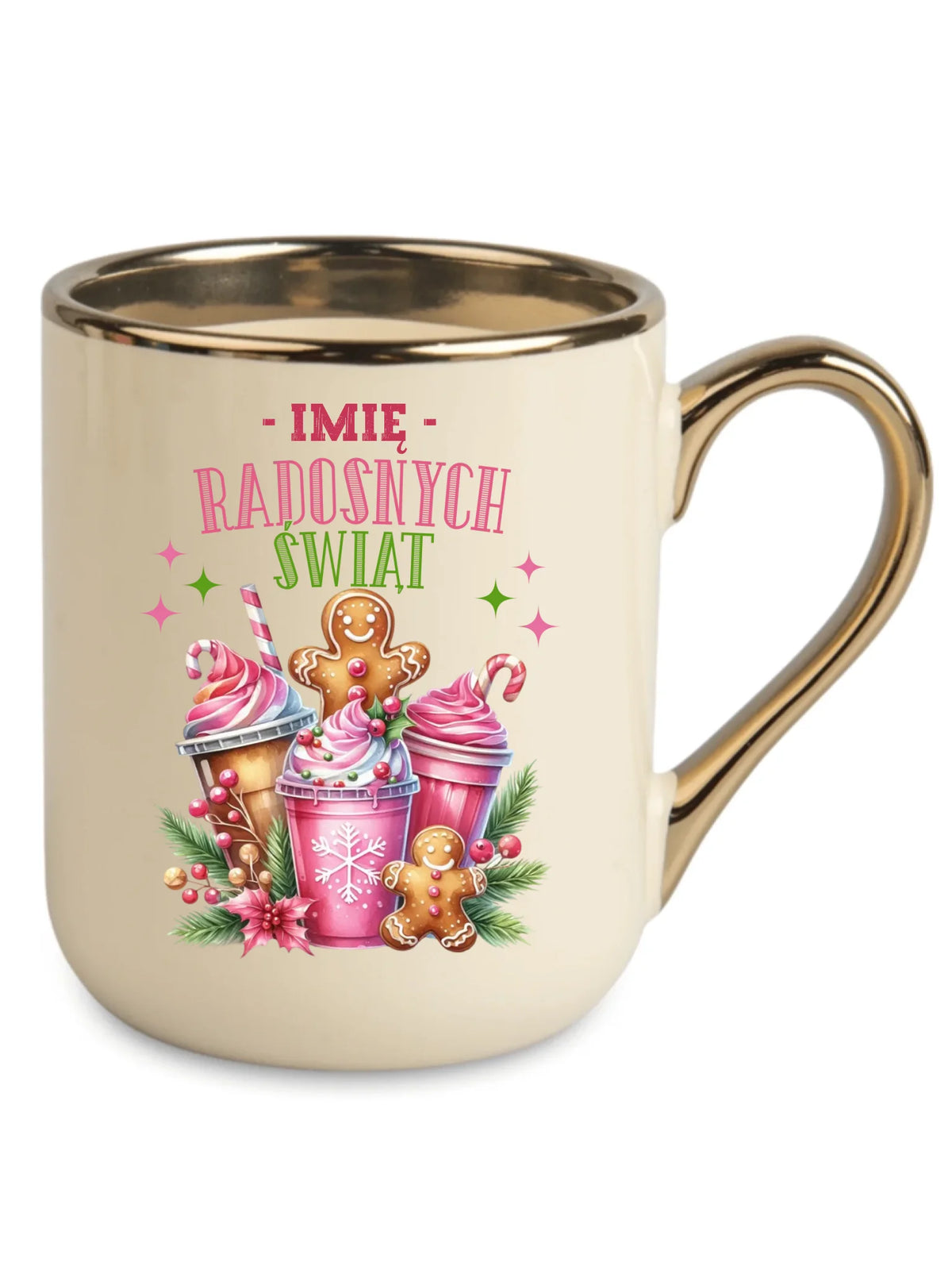 Kubek elegant świąteczny - Radosnych Świąt - personalizowany BN58