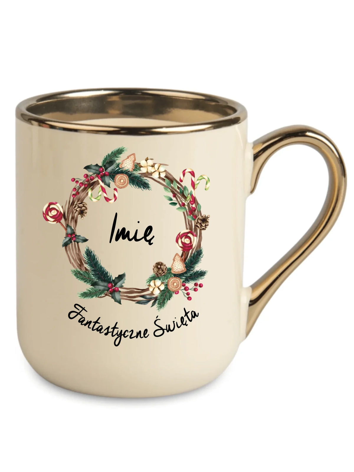 Kubek elegant świąteczny - Fantastyczne Święta - personalizowany BN14