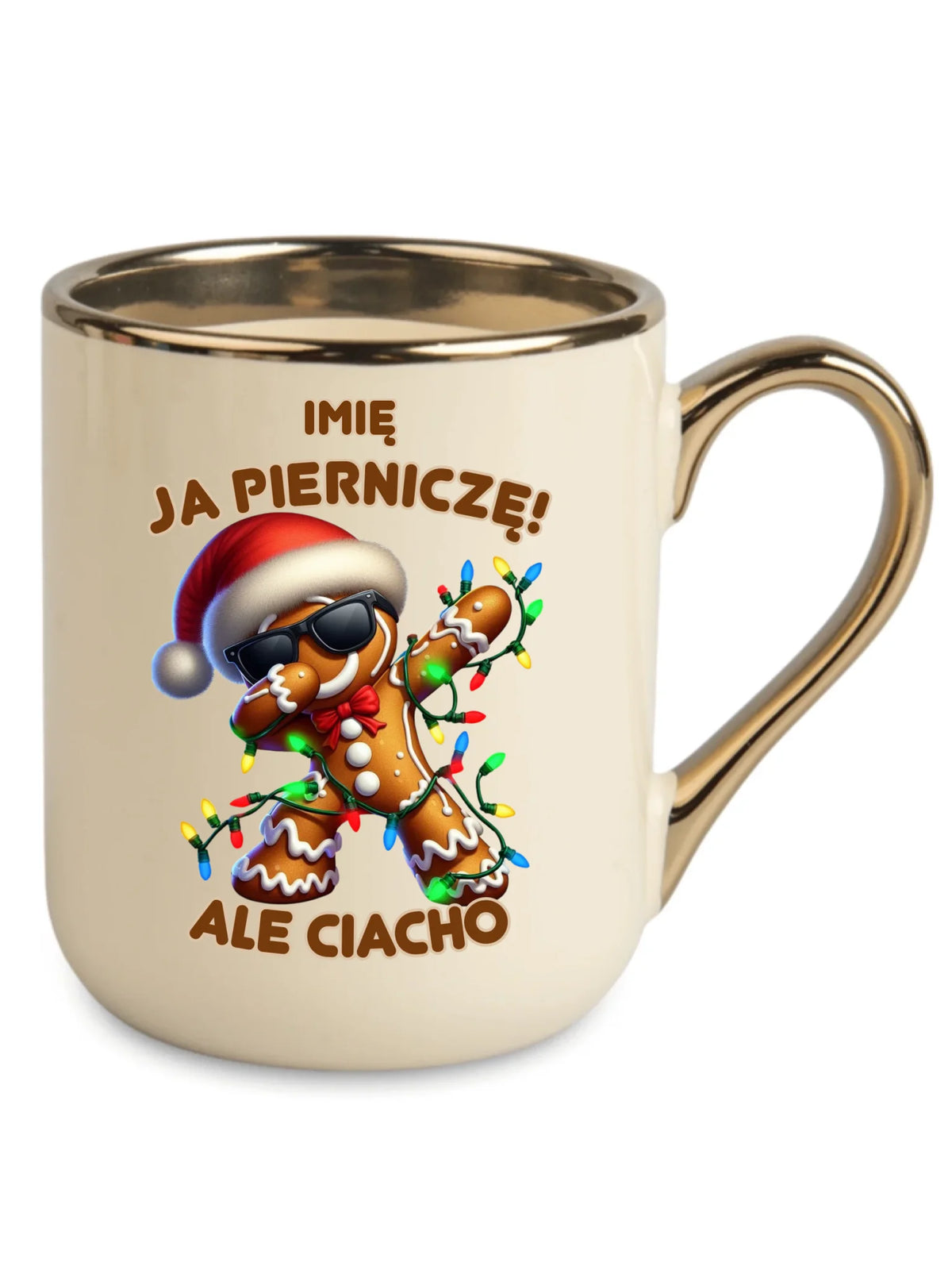 Kubek elegant świąteczny - Piernik Ja pierniczę ale ciacho - personalizowany BN94