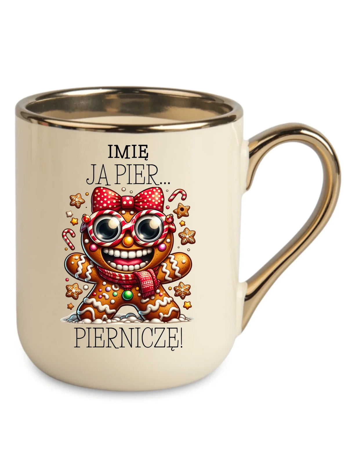 Kubek elegant świąteczny - Babeczka Ja pierniczę - personalizowany BN95
