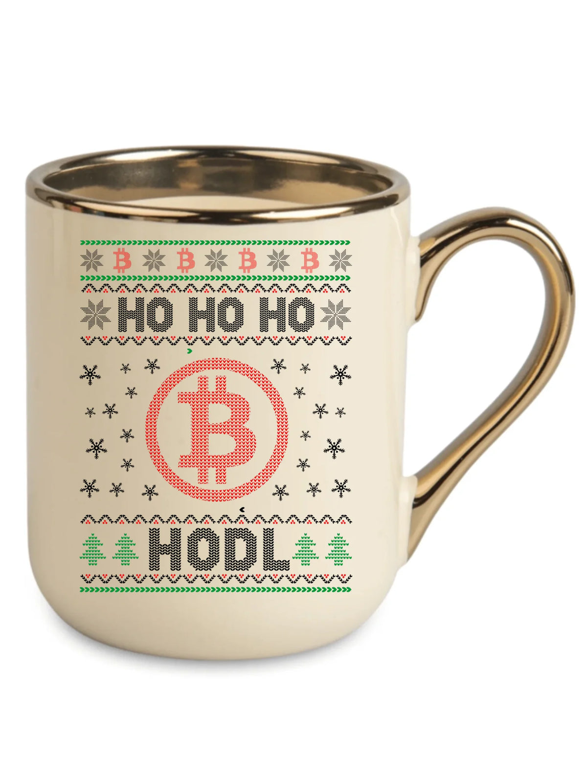 Kubek elegant świąteczny - Bitcoin - Ho Ho hodl BN103