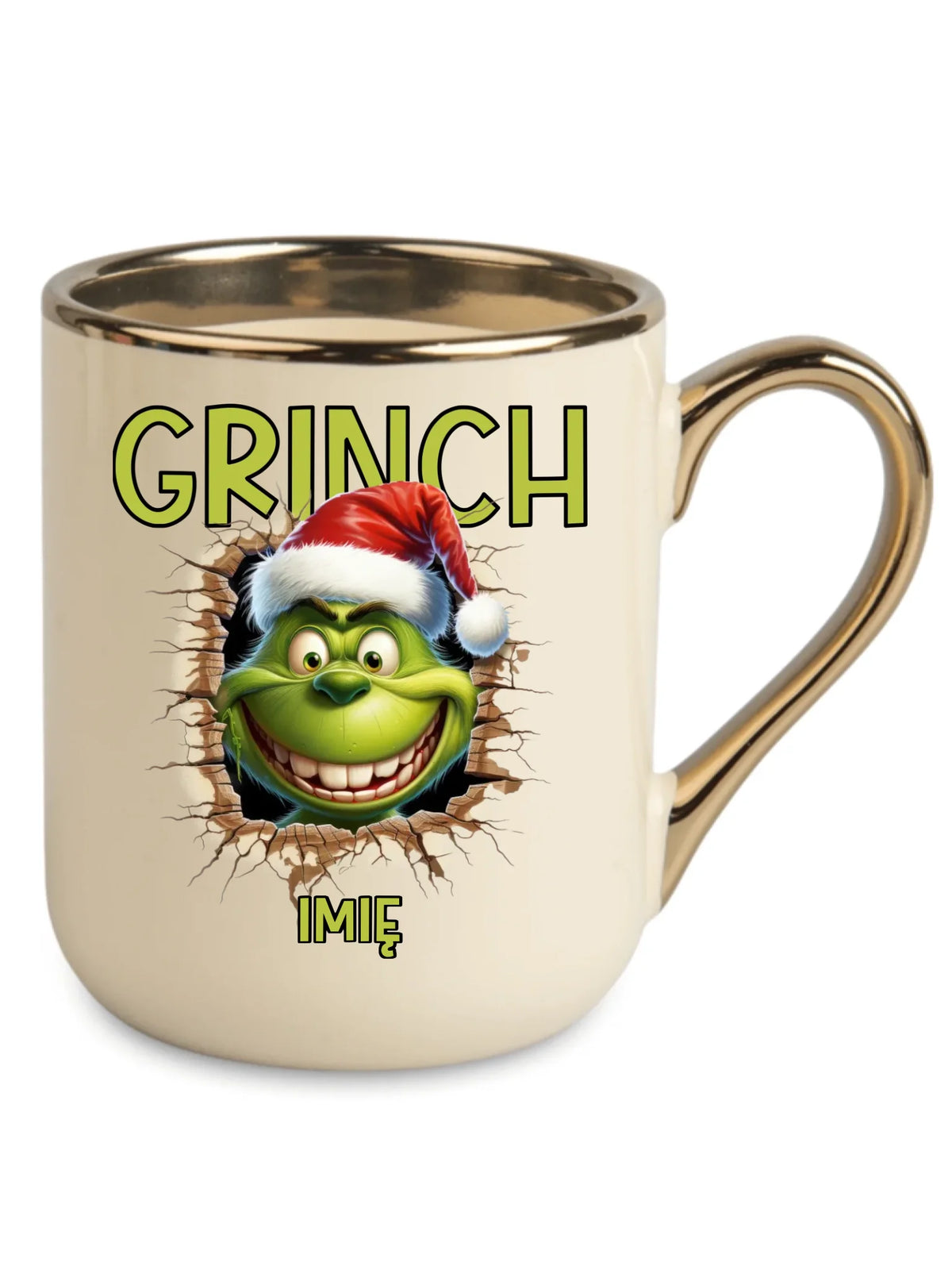 Kubek elegant świąteczny - Grinch - personalizowany BN112