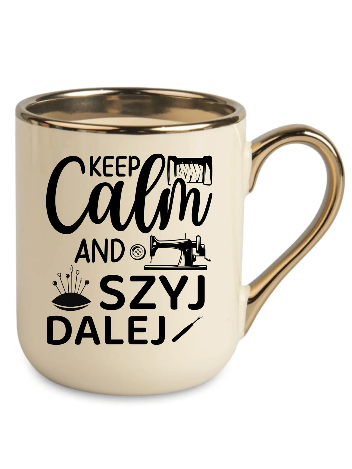 Kubek elegant szyciowy dla krawcowej - KEEP CALM and SZYJ DALEJ HS31
