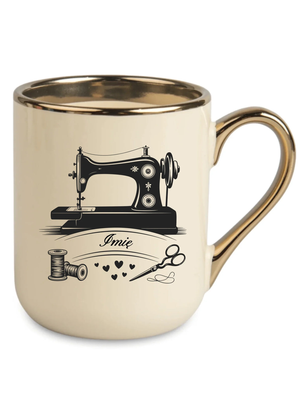 Kubek elegant szyciowy dla krawcowej - Maszyna vintage- personalizowany HS34