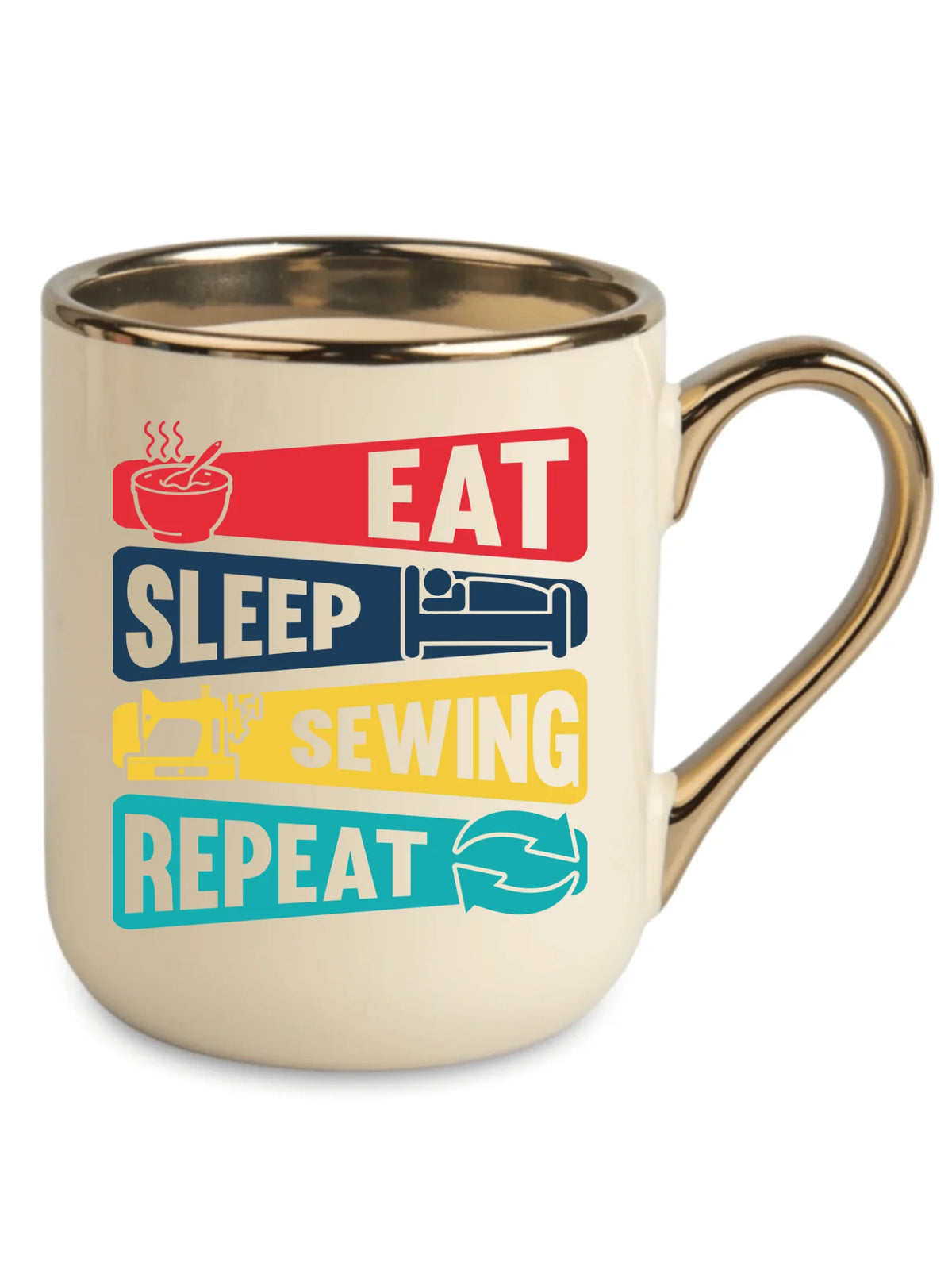 Kubek elegant szyciowy dla krawcowej - Eat sleep sewing repeat HS21