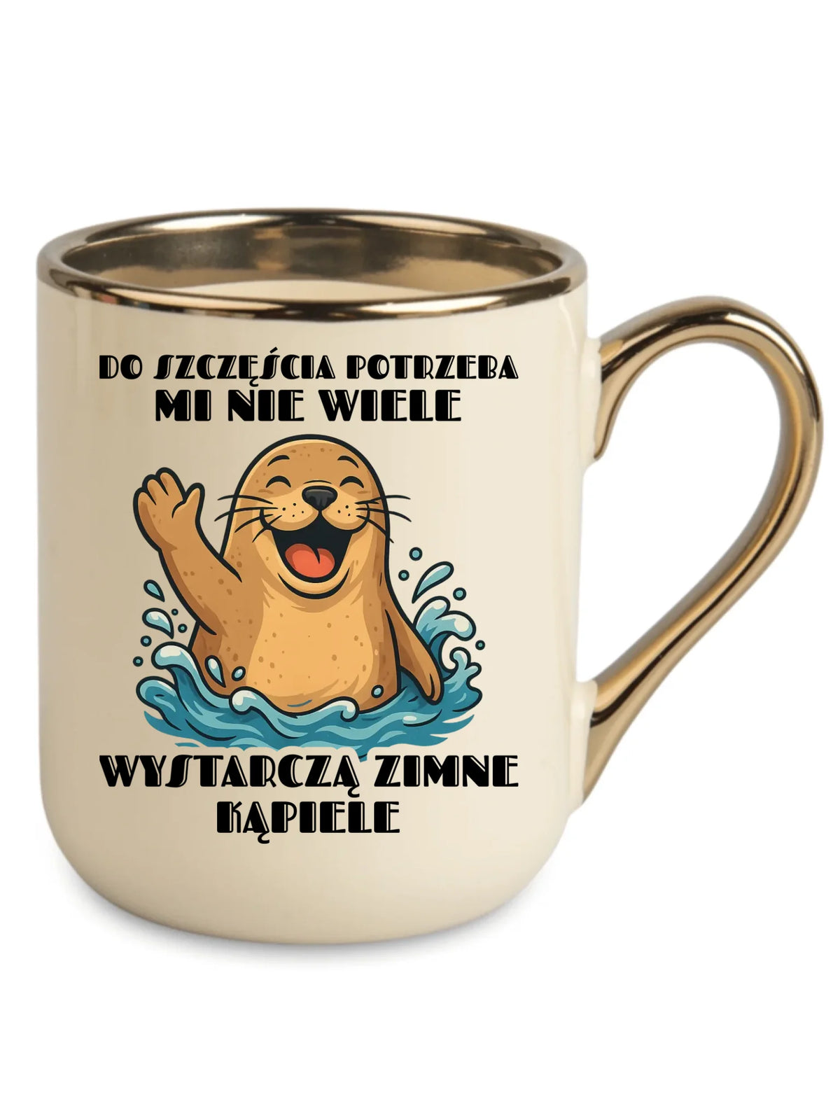 Kubek elegant - prezent dla morsa - Do szczęścia potrzeba mi nie wiele HM06