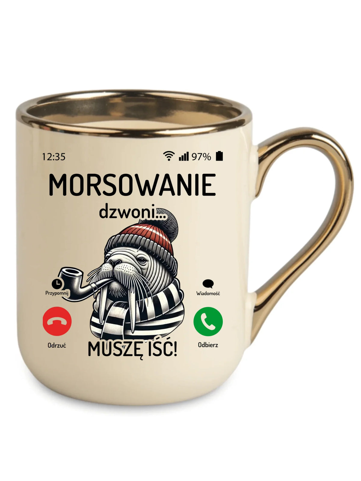 Kubek elegant - prezent dla morsa - Morsowanie dzwoni muszę iść - Mors HM19