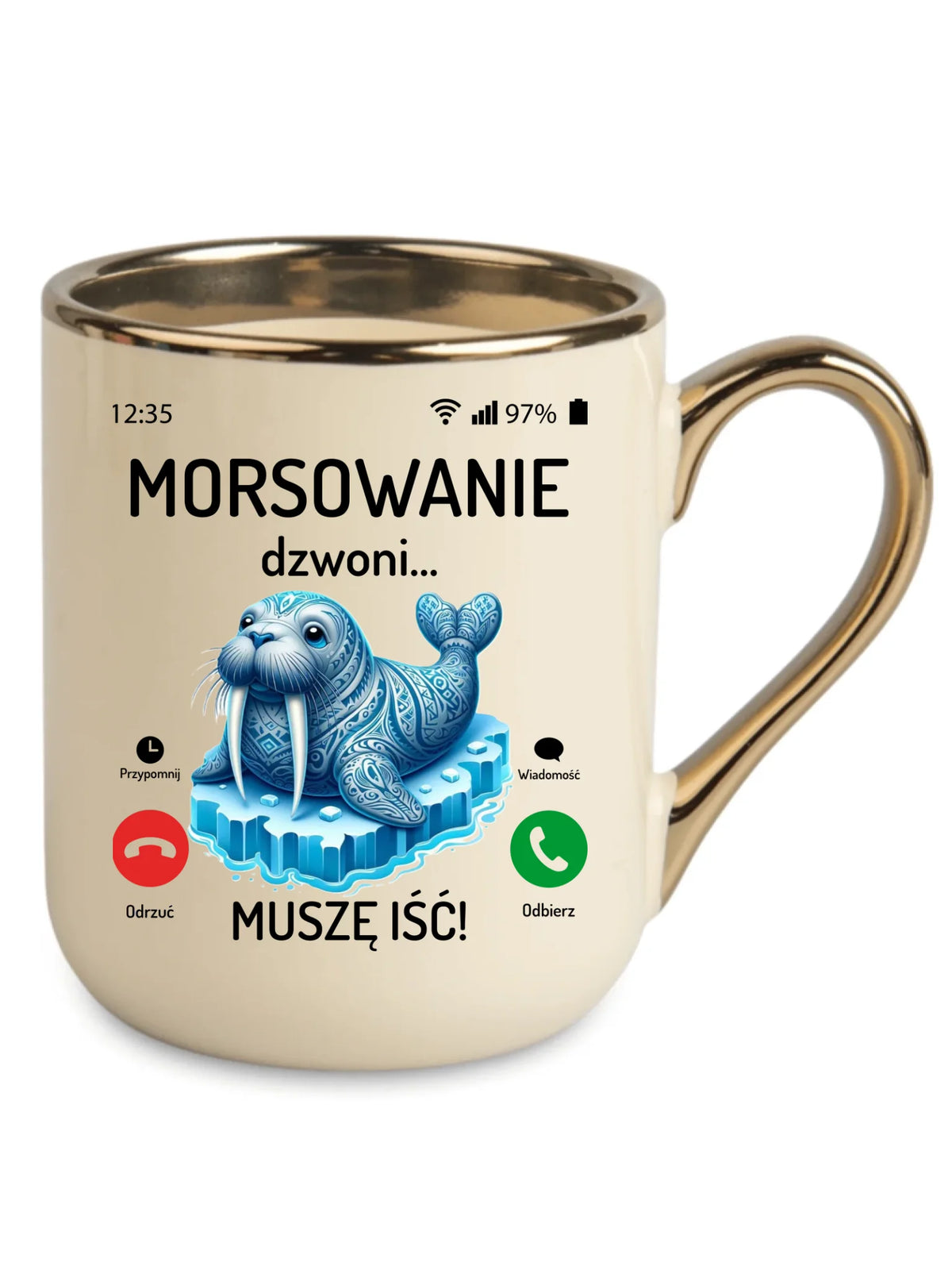 Kubek elegant - prezent dla morsa - Morsowanie dzwoni muszę iść - Mors HM04