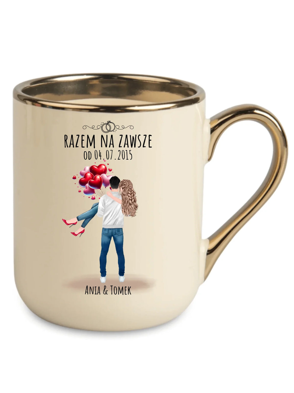 Kubek elegant dla par na rocznicę - Razem na zawsze - personalizowany W14