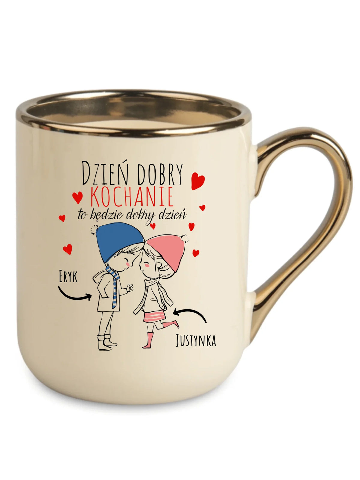 Kubek elegant dla par - Dzień dobry Kochanie - personalizowany W10
