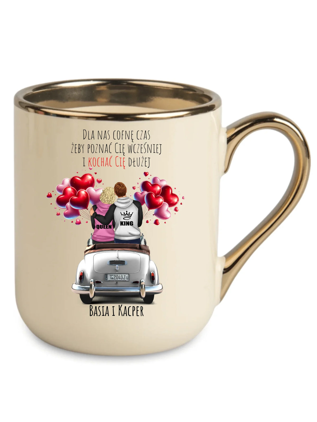 Kubek elegant dla par - Dla nas cofnę czas - personalizowany W08