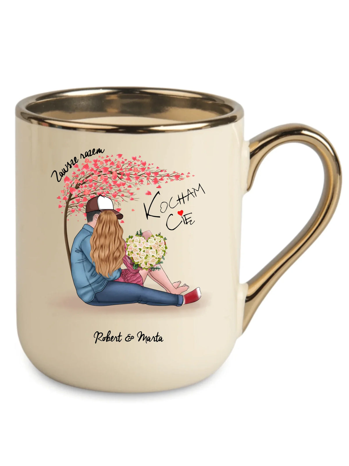 Kubek elegant dla par - Zawsze razem - personalizowany W04