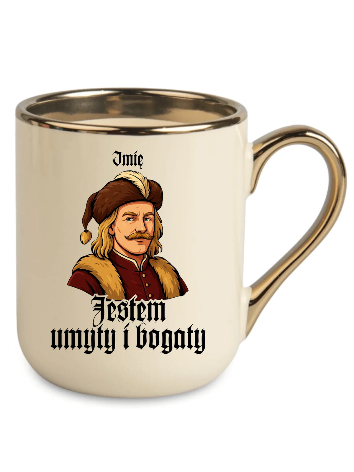 Kubek elegant - Jestem umyty i bogaty - dla fanów serialu 1670 - personalizowany H60