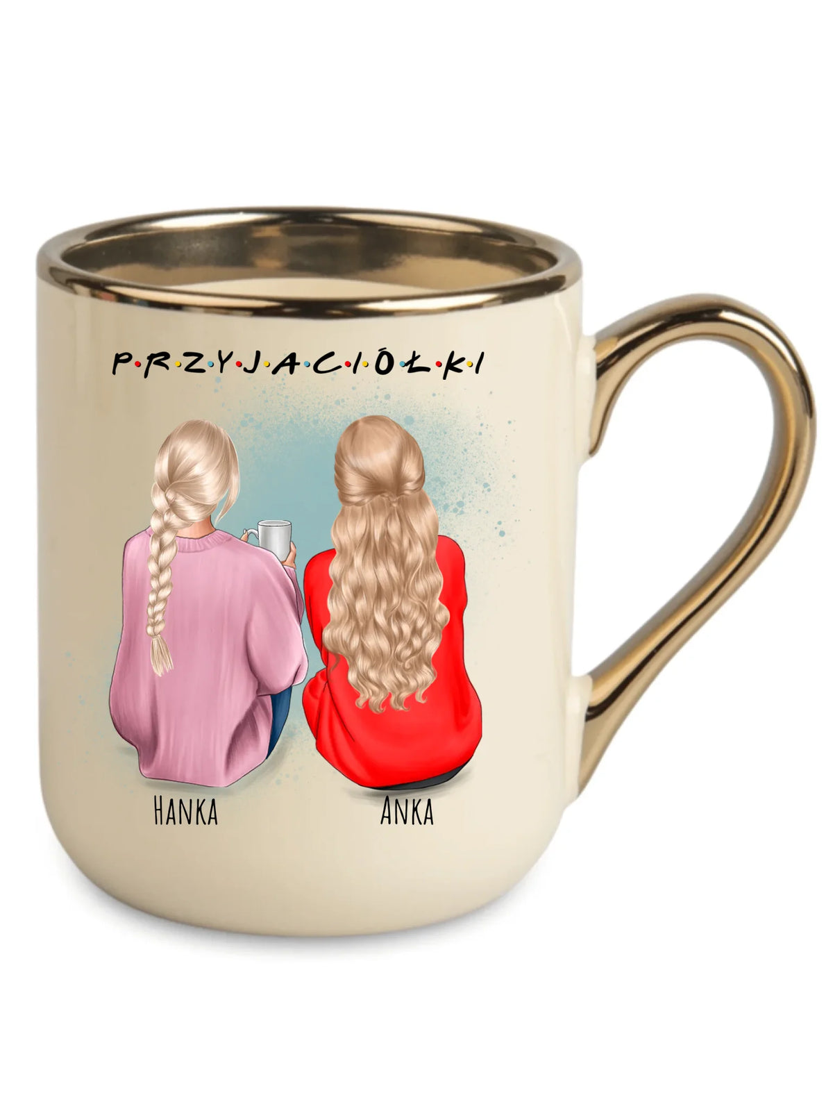 Kubek elegant - prezent dla przyjaciółki - personalizowane postacie 2-4 osoby PR02
