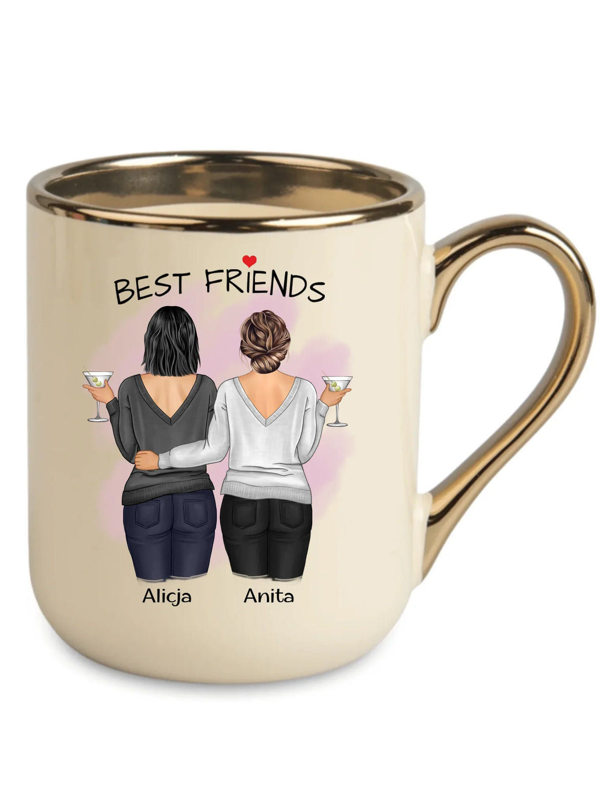 Kubek elegant - prezent dla przyjaciółki - Best Friends - personalizowane postacie 2-4 osoby PR03