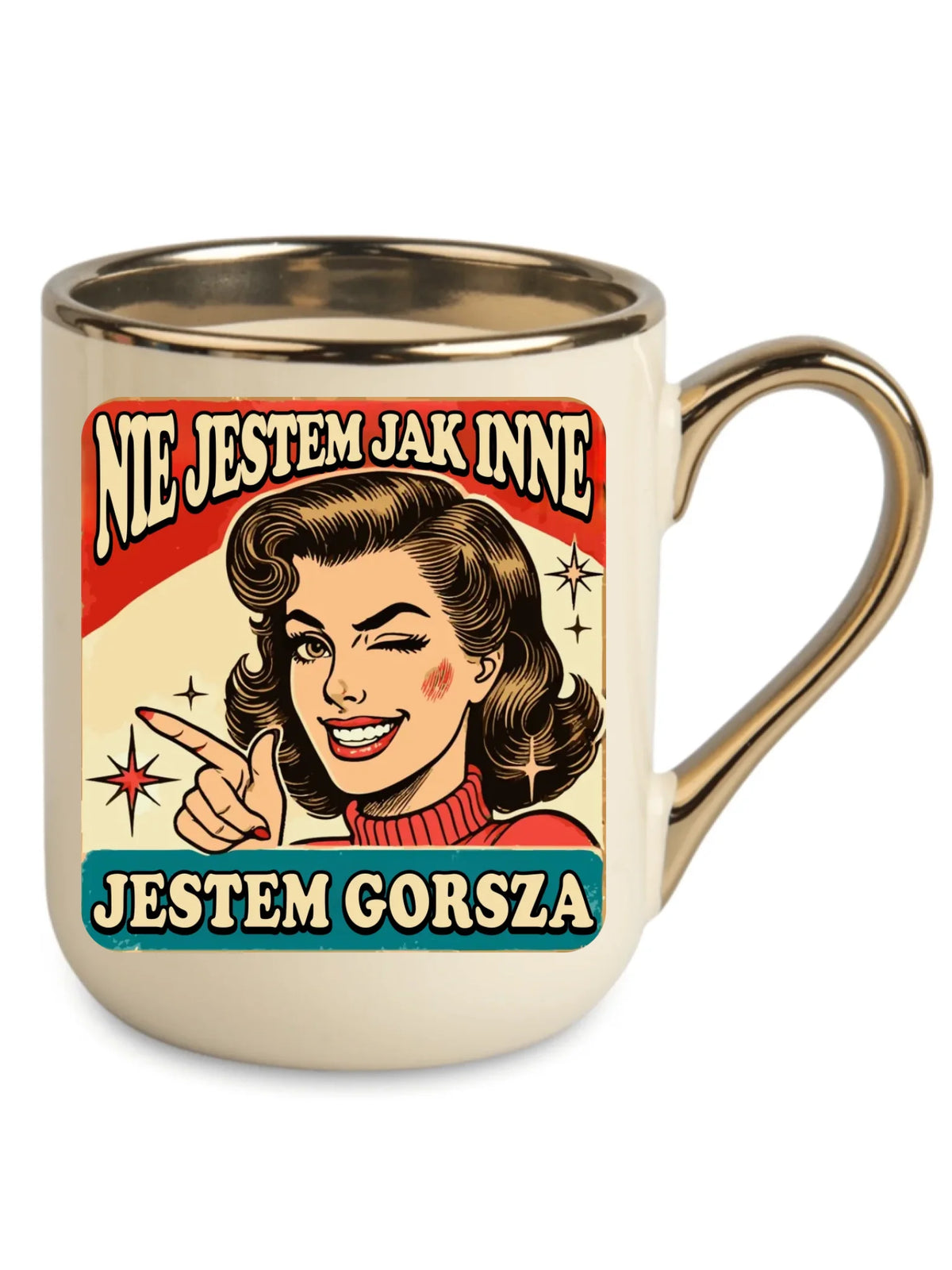 Kubek elegant - Nie jestem jak inne, jestem gorsza - w stylu retro DZ07