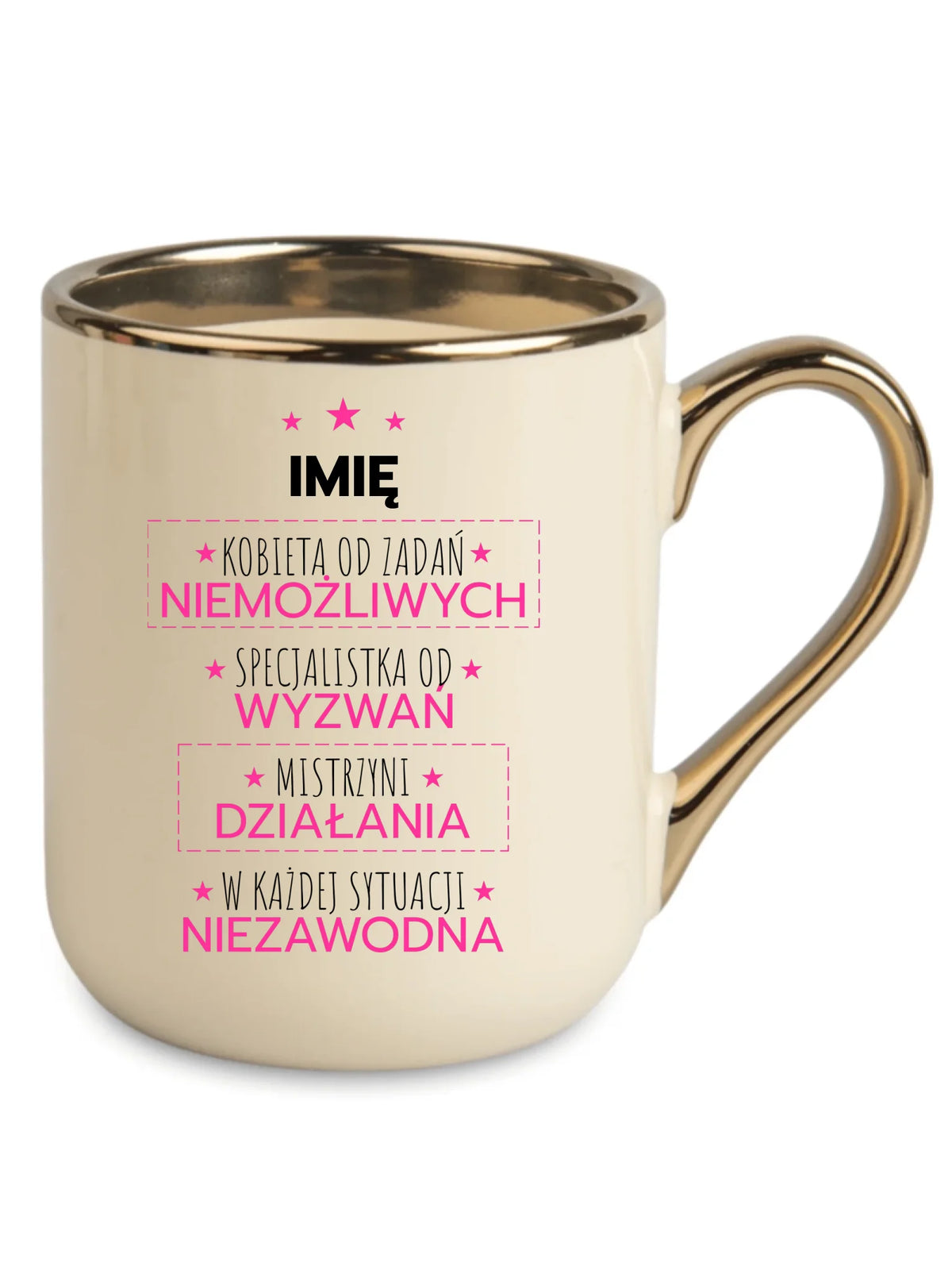 Kubek elegant - Kobieta od zadań niemożliwych - personalizowany DZ19
