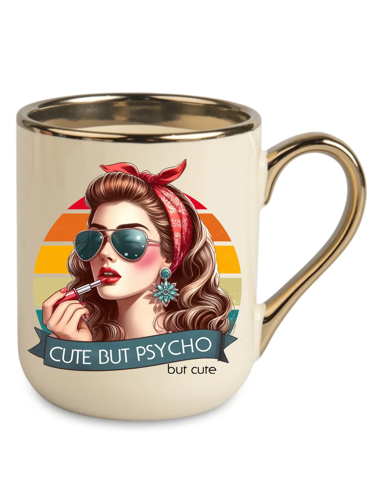 Kubek elegant – Cute but psycho - w stylu retro DZ09