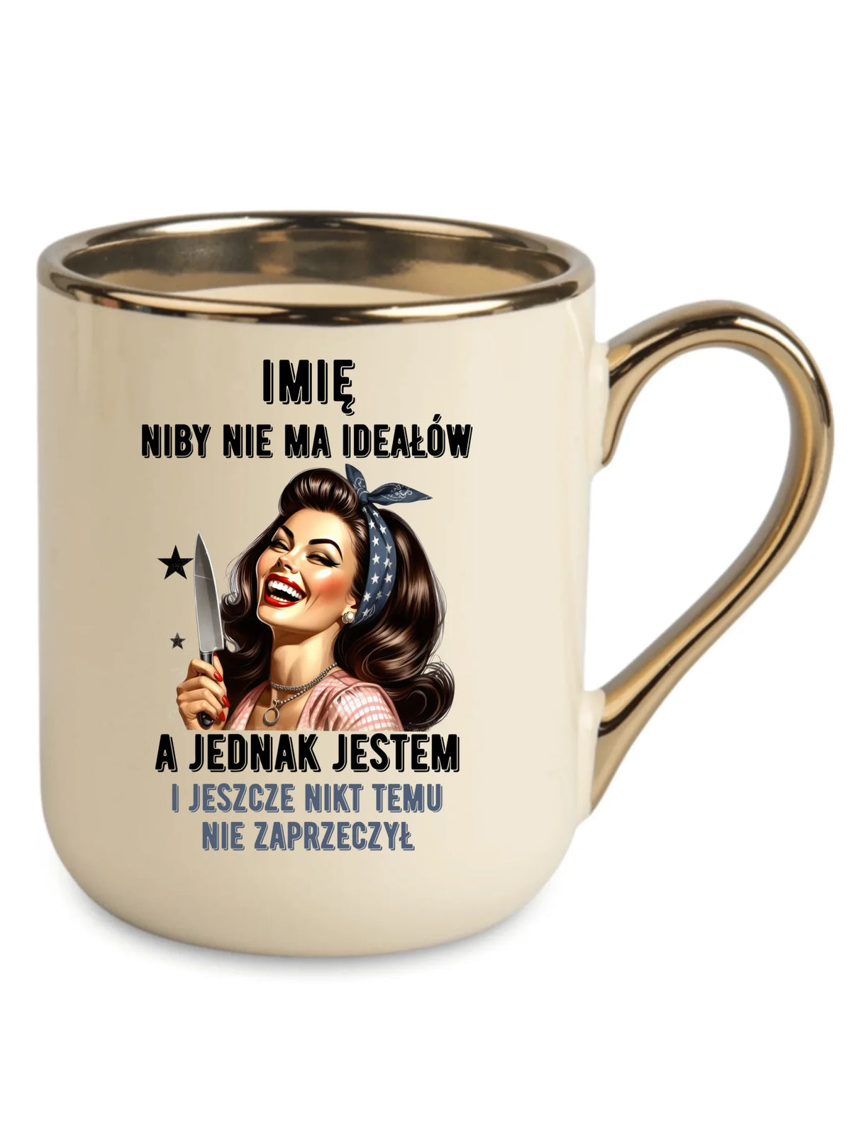Kubek elegant dla niej - Niby nie ma ideałów - personalizowany DZ01