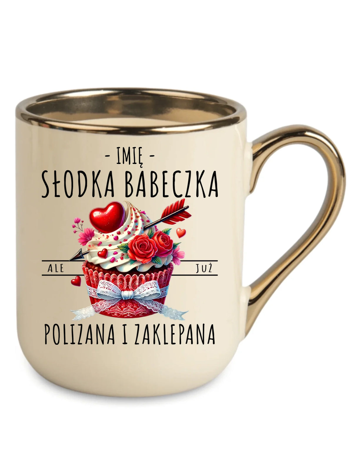 Kubek elegant - Słodka babeczka polizana i zaklepana - personalizowany W37