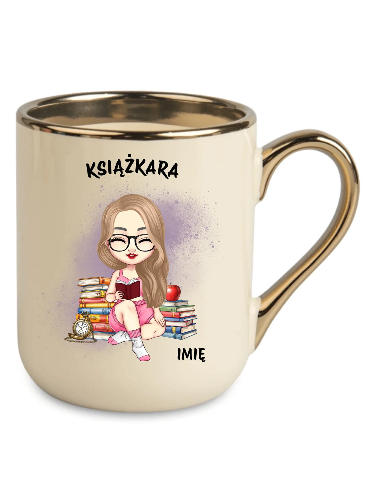 Kubek elegant - Książkara - Prezent dla miłośniczki czytania książek - personalizowany DZ04