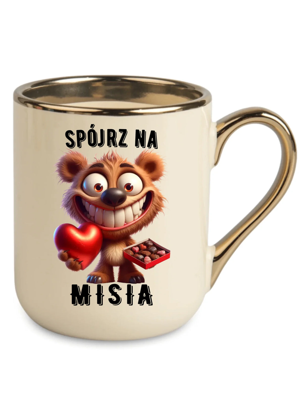 Kubek elegant na Walentynki - Spójrz na Misia W31
