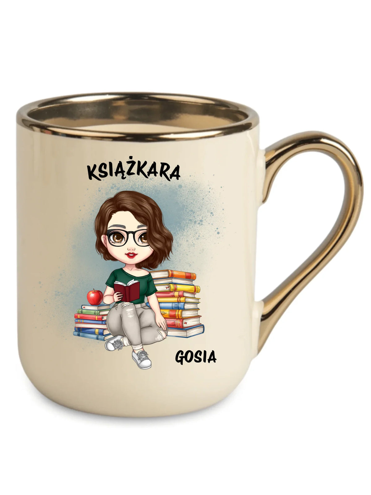 Kubek elegant - Książkara - Prezent dla miłośniczki czytania książek - personalizowany DZ03