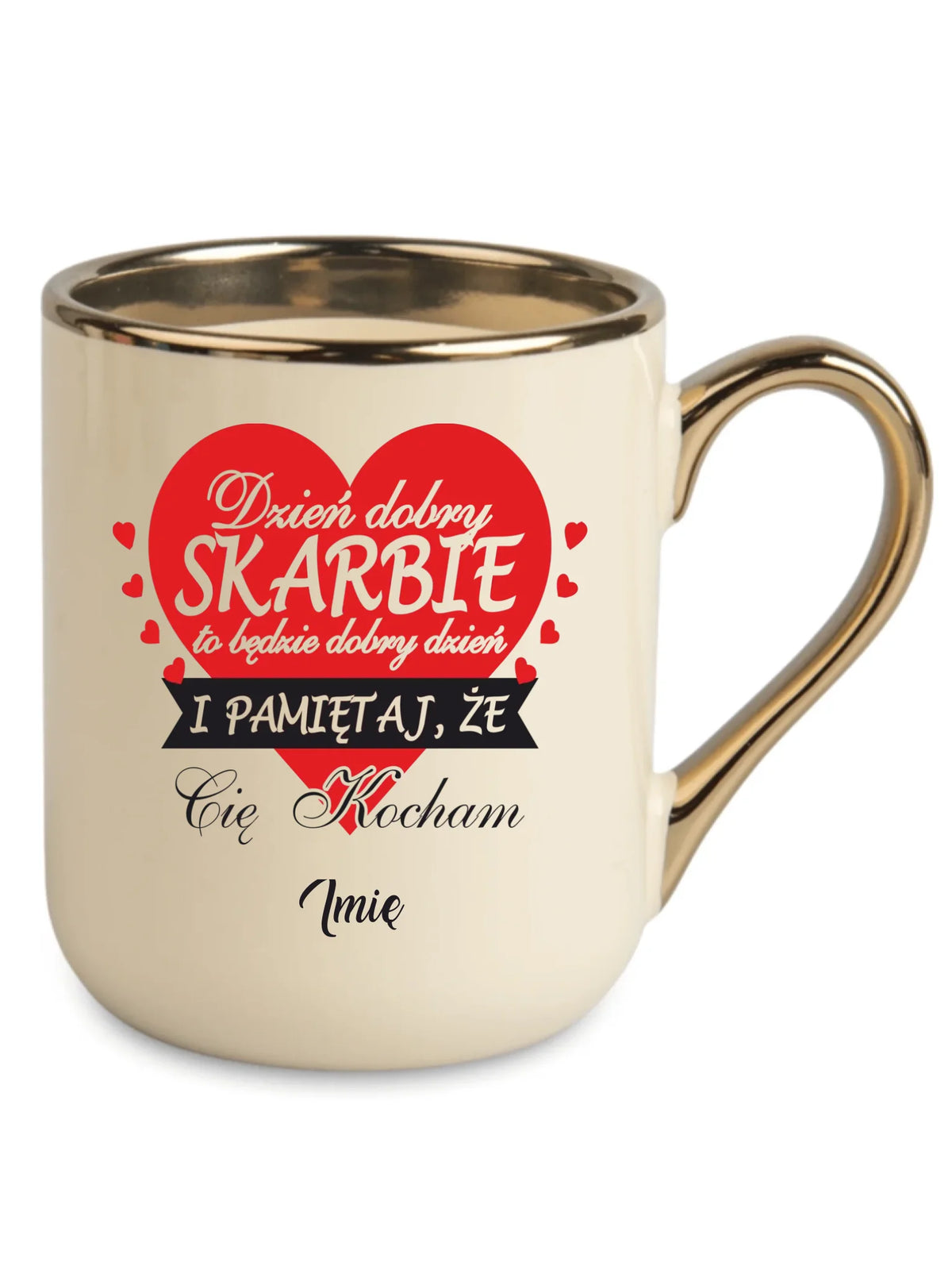Kubek elegant dla par - Dzień dobry Skarbie - personalizowany W02