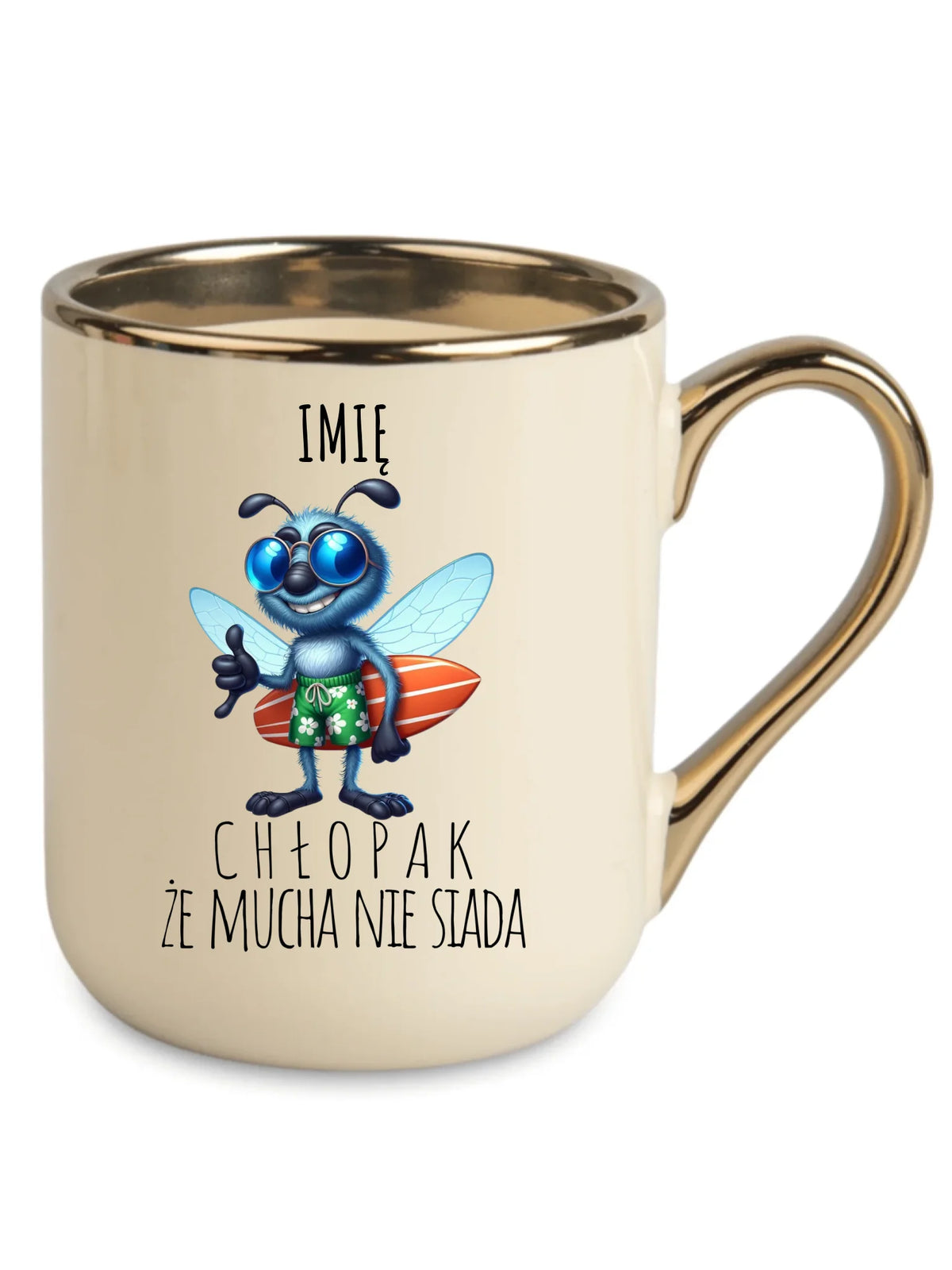 Kubek elegant - prezent dla chłopaka - Chłopak, że mucha nie siada essa - personalizowany DCH29