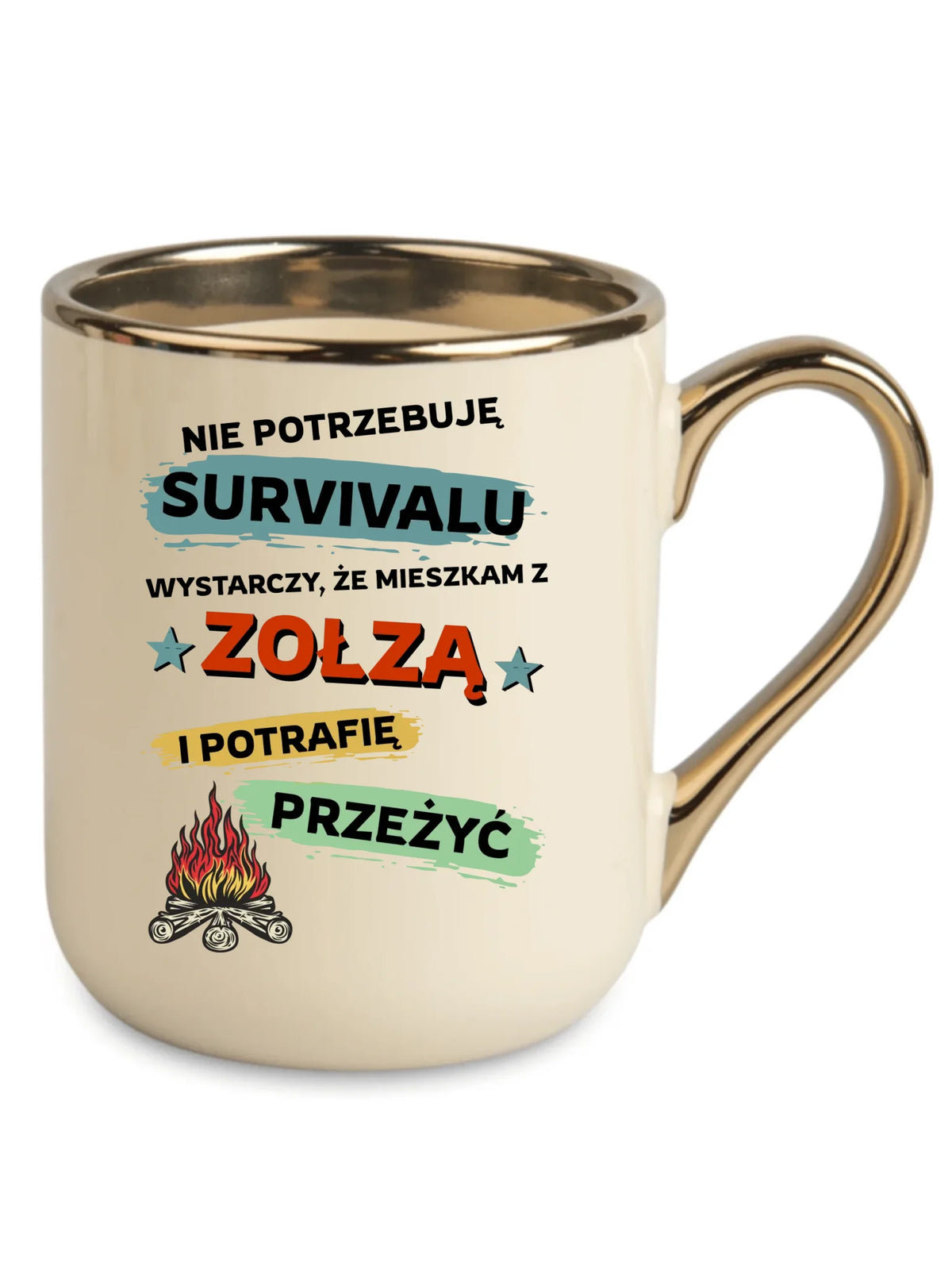 Kubek elegant – Prezent dla chłopaka męża - Nie potrzebuję survivalu, mieszkam z zołzą DCH25