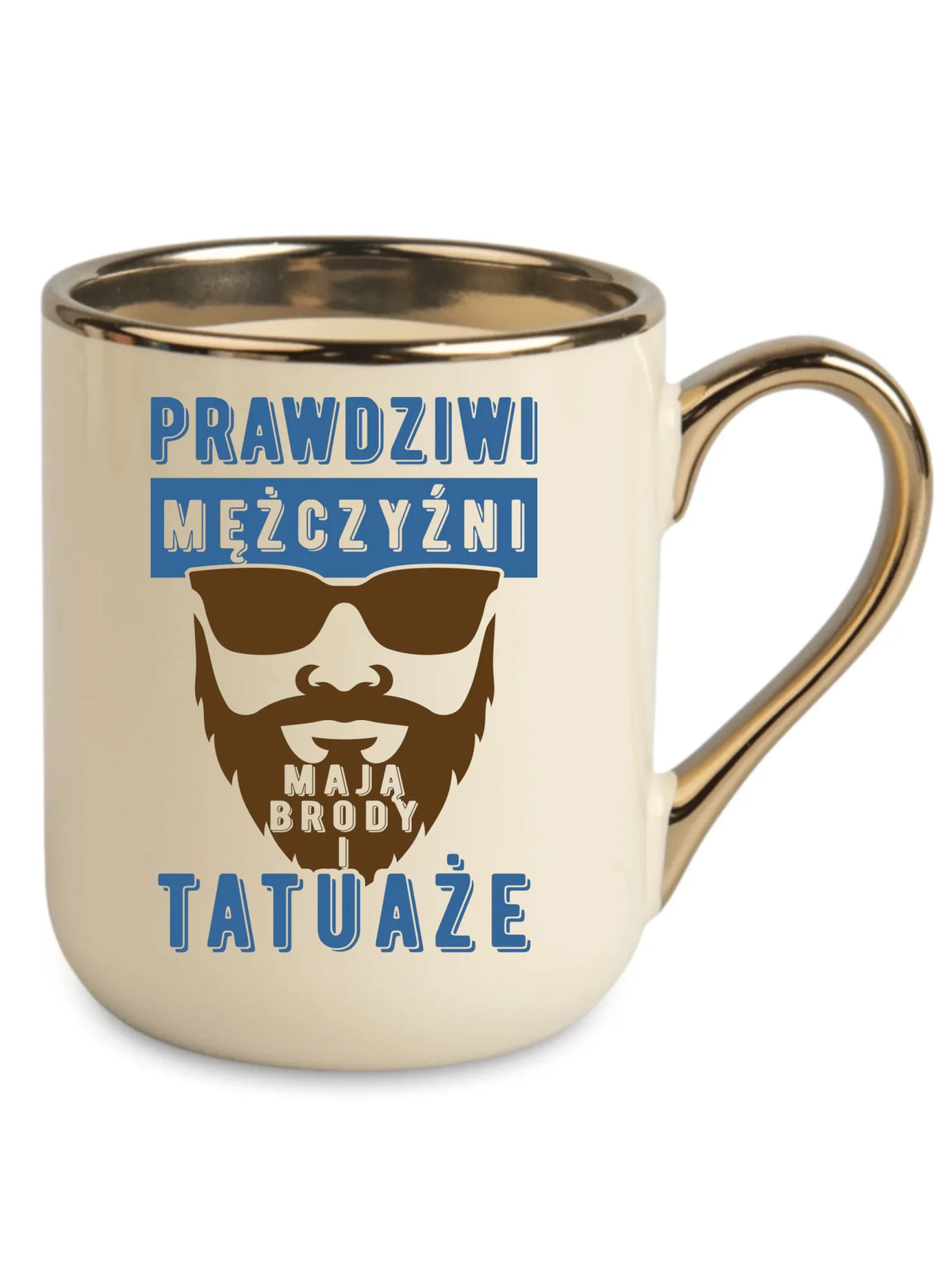 Kubek elegant - Prezent dla faceta - Prawdziwi mężczyźni mają brody i tatuaże DCH22