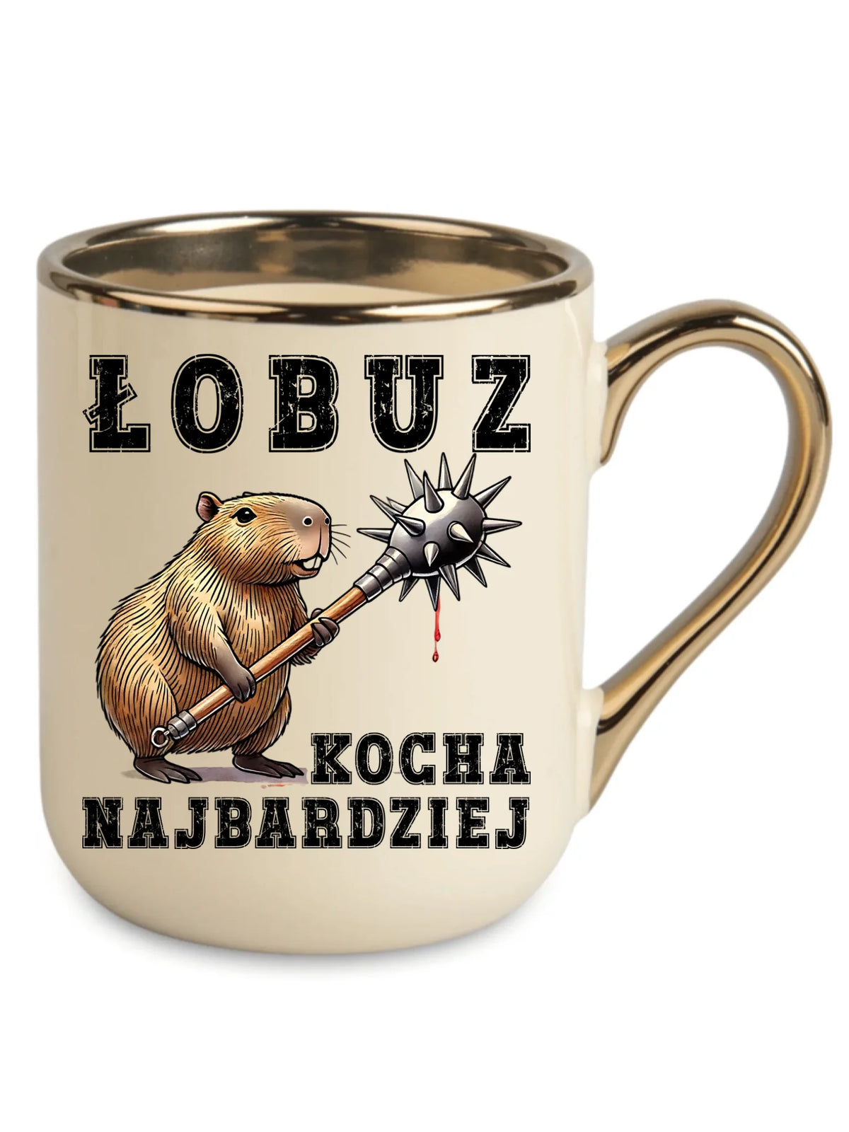 Kubek elegant - prezent dla chłopaka - Łobuz kapibara z maczugą DCH17