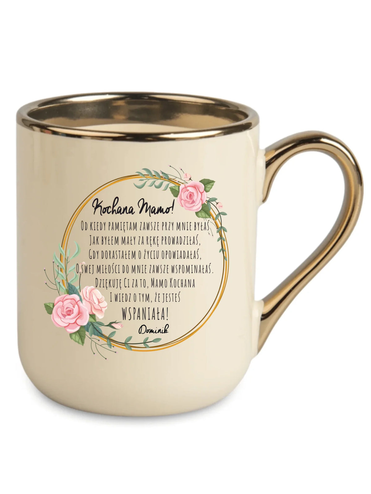 Kubek elegant dla mamy od syna - Kochana Mamo jesteś wspaniała - personalizowany DM44