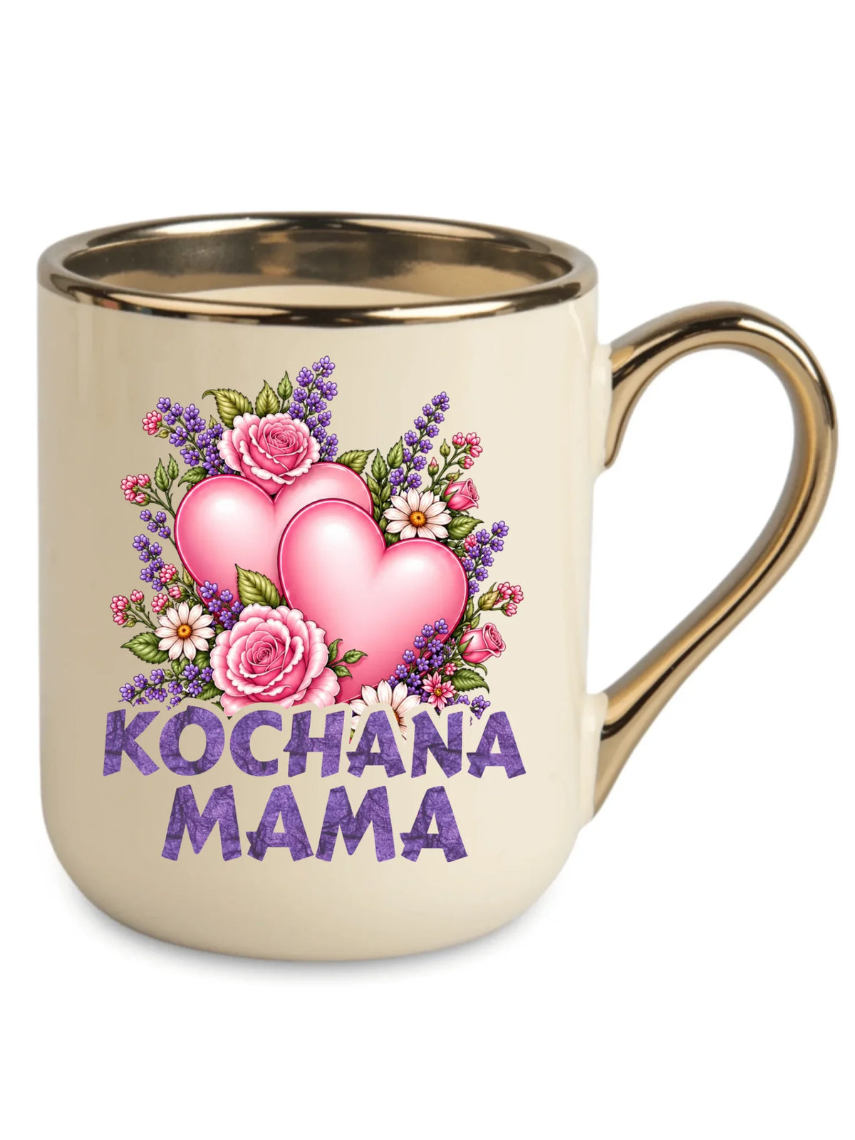 Kubek elegant dla mamy - Kochana Mama bukiet z sercem DM46