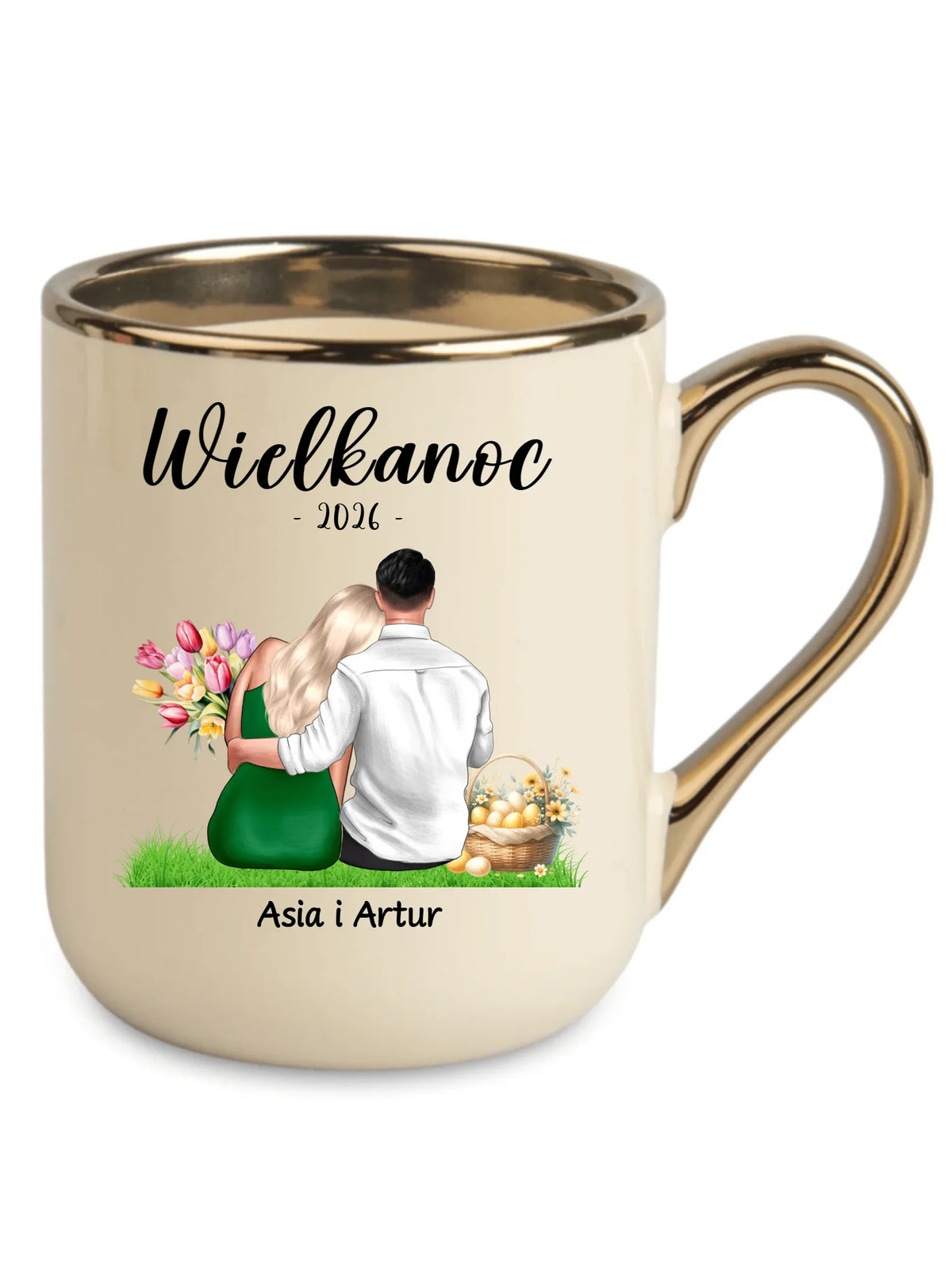 Kubek elegant na Wielkanoc dla par - personalizowany WN36
