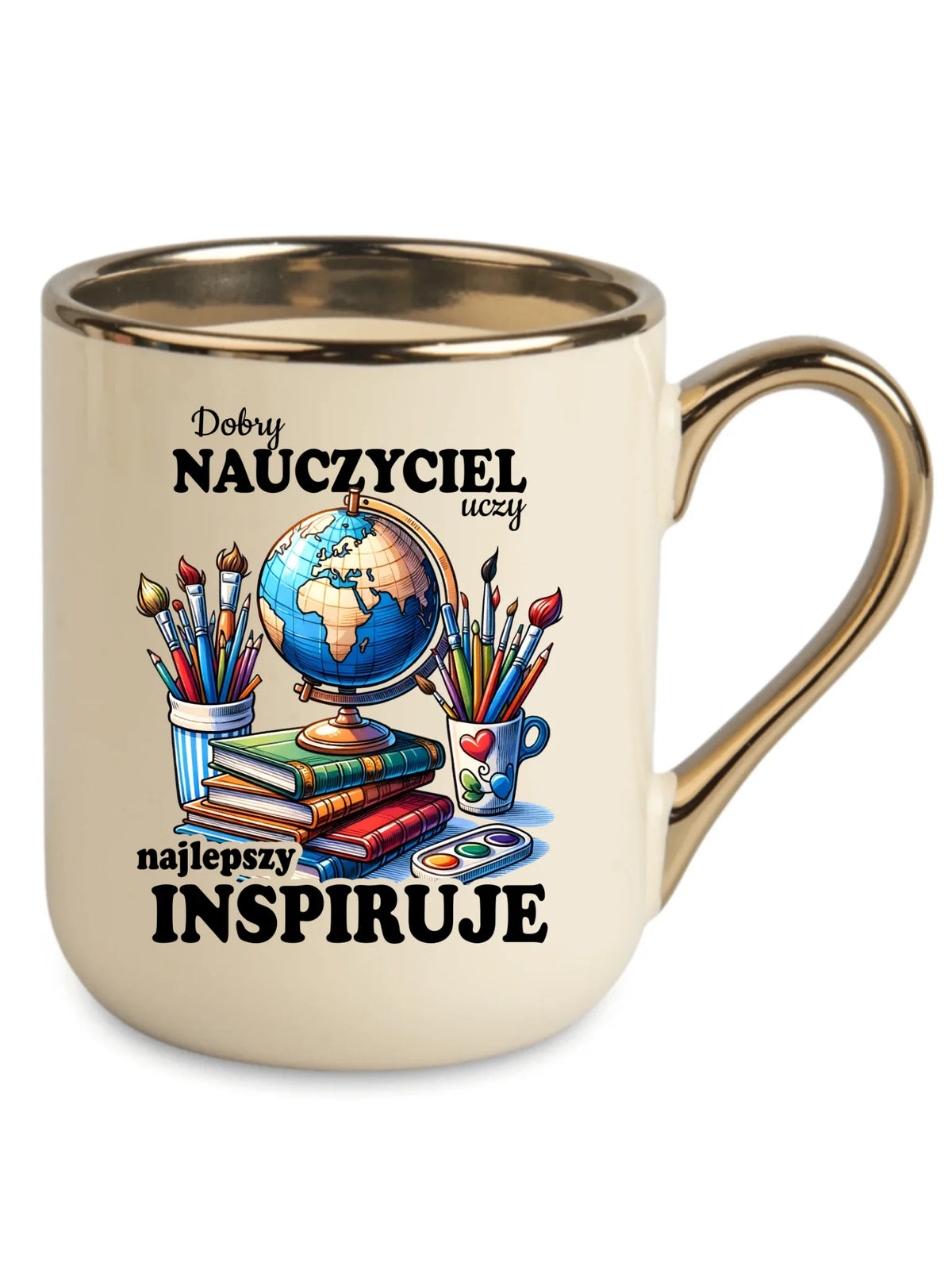 Kubek elegant dla nauczyciela - Dobry nauczyciel uczy najlepszy inspiruje N72