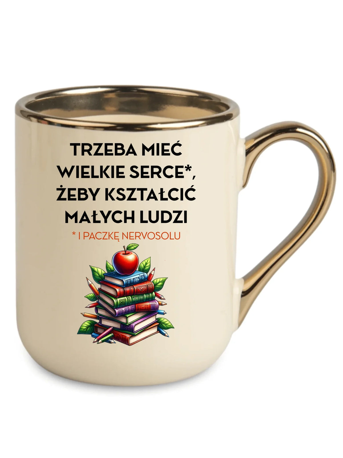 Kubek elegant dla nauczyciela - Trzeba mieć wielkie serce i paczkę nervosolu N73