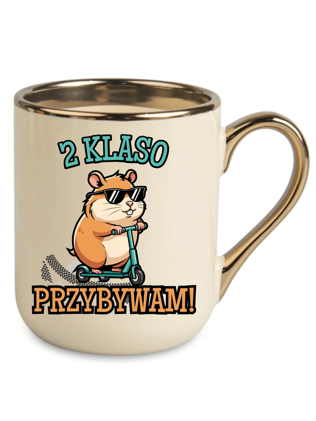Kubek elegant na powrót do szkoły Przybywam personalizuj klasę SZ07